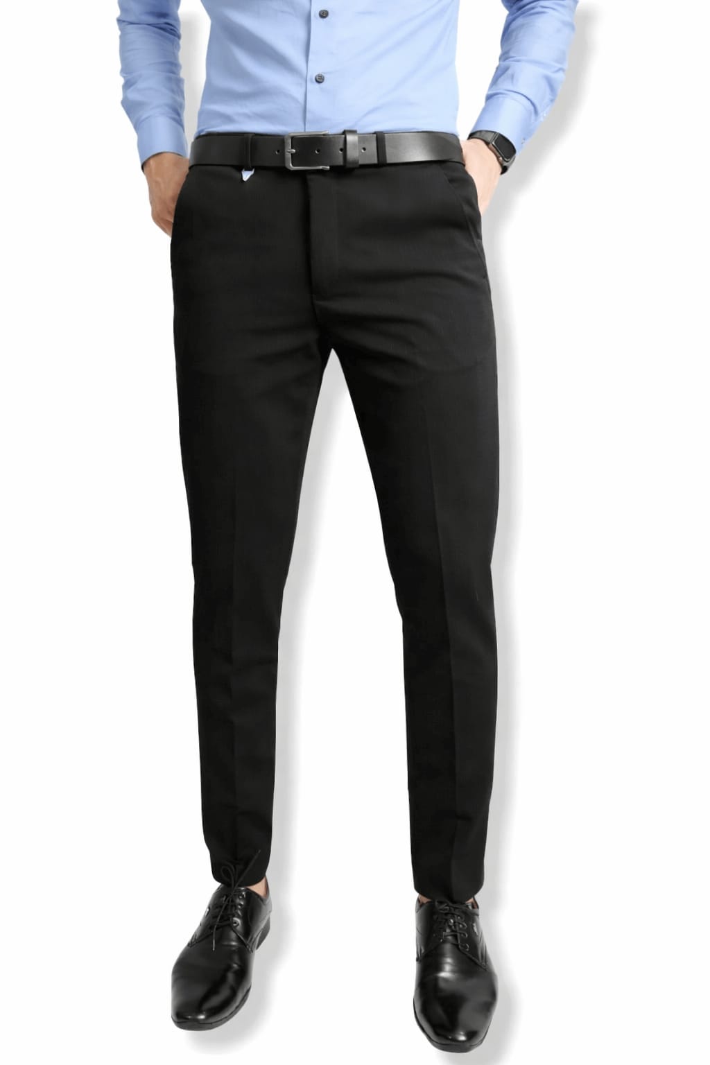 Black Formal Trousers™ Stretchable And Wrinkle Free Fabric.