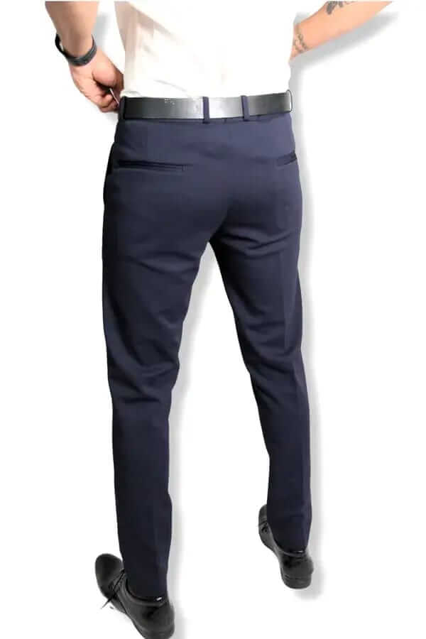 Navy Blue Formal Trousers™ Stretchable And Wrinkle Free Fabric.