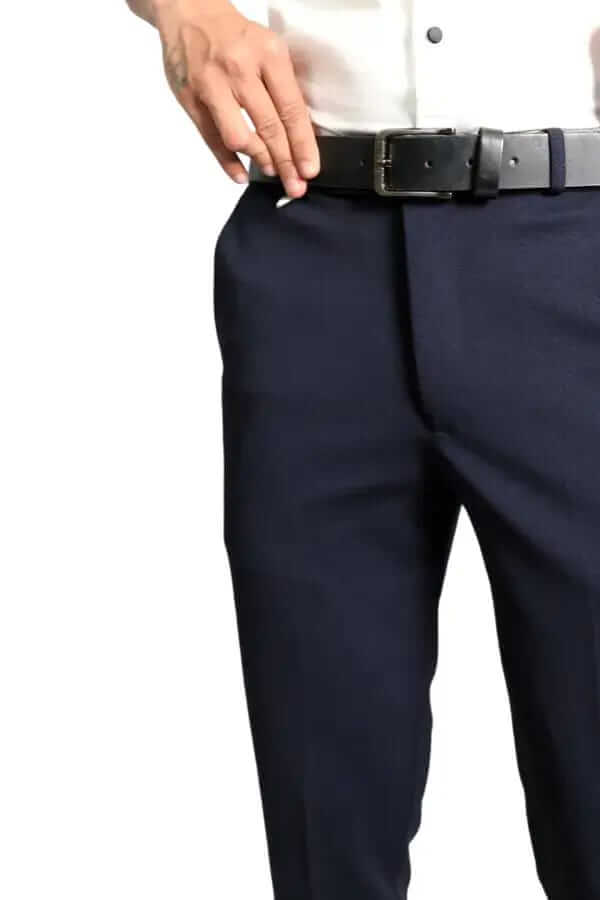 Navy Blue Formal Trousers™ Stretchable And Wrinkle Free Fabric.